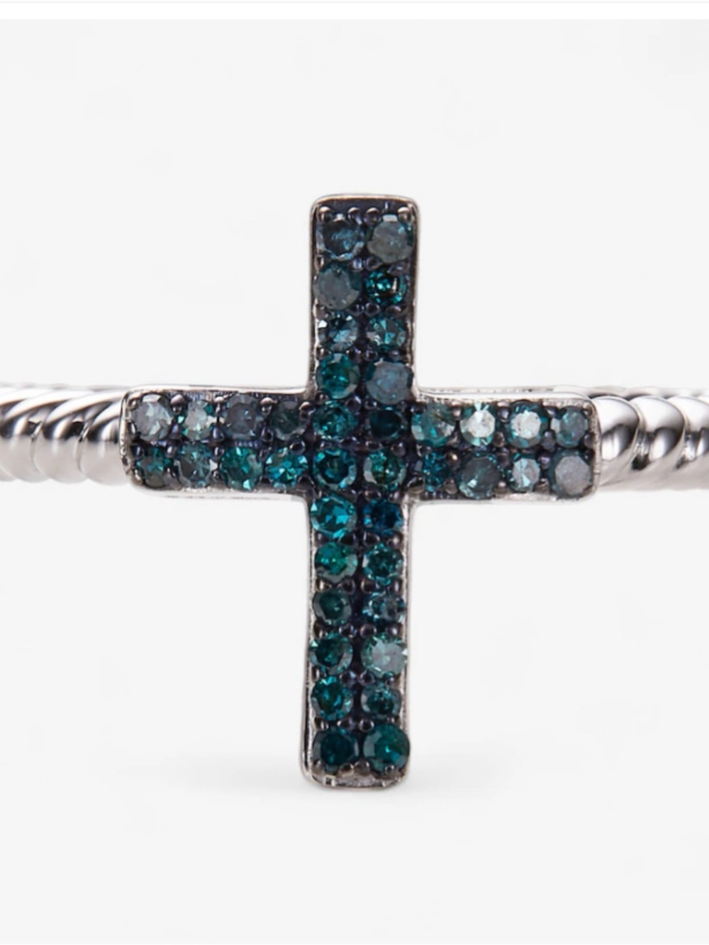 Blue Diamond Cross Ring - Women’s Jewelry Ring